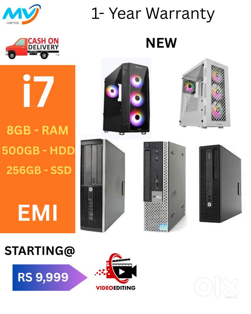 Hard Disk - 500GB  SSD - 256GB  All Basic Software Loaded