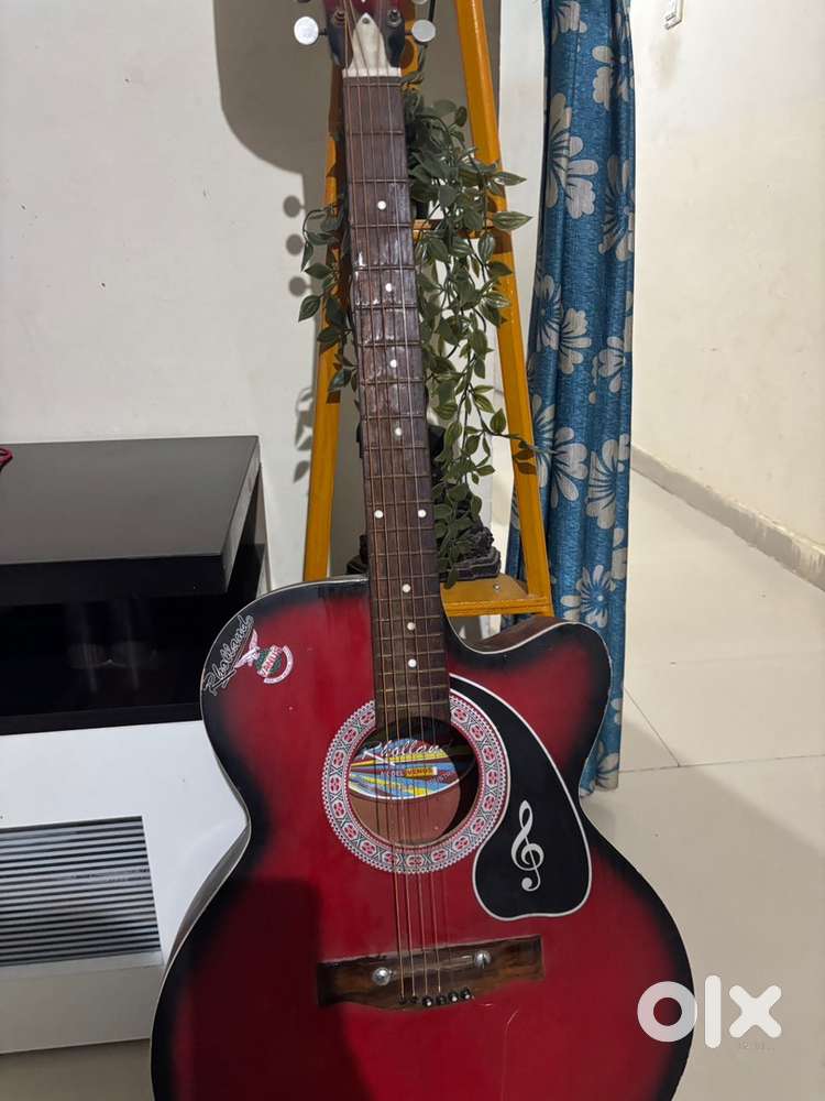 Acoustic Guitar for Sale – Red & Black (Nego)