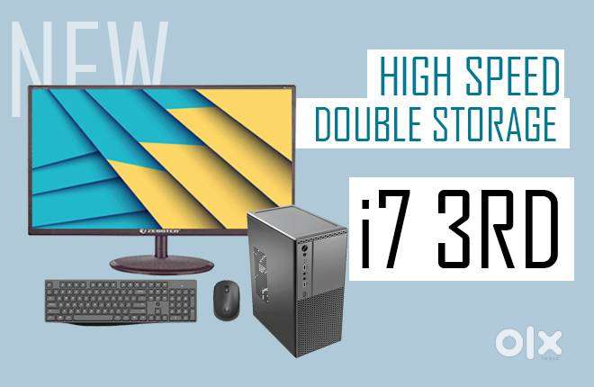 cpu i7 3rd gen  monitor 22 inch  high speed computer desktop pc