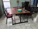 6 seater dining table with single piece granite
