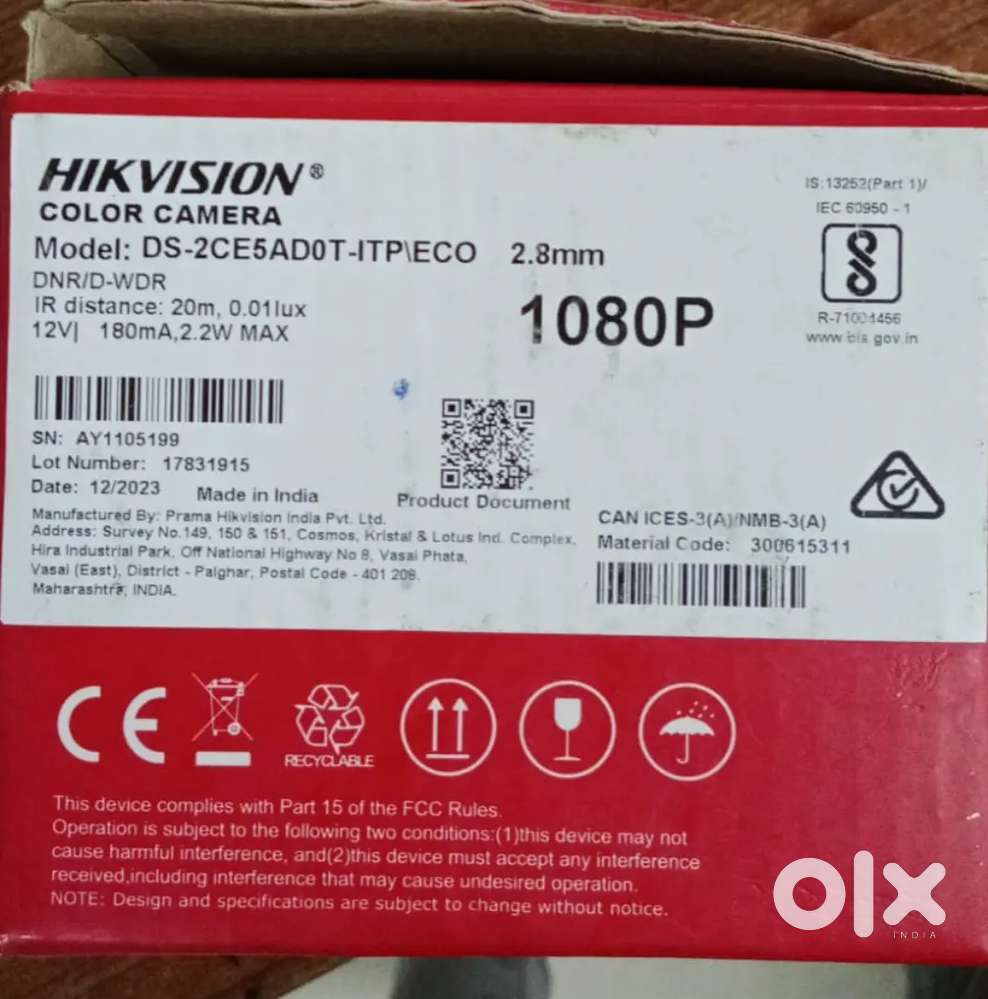 Cp plus and hikvison dome and bullet camera,