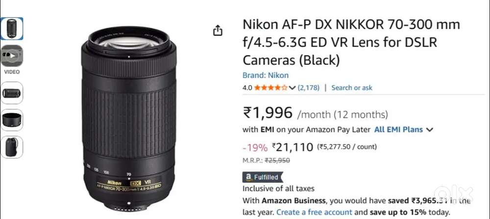 Nikon 70-300mm Zoom Lens