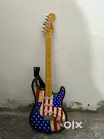 Electric Guitar With American Flag Design Include Yamaha Carry Bag