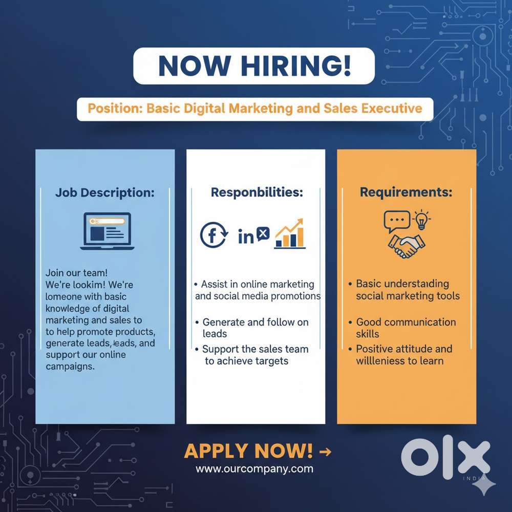 Basic Digital Marketing knowledge and Sales Executive