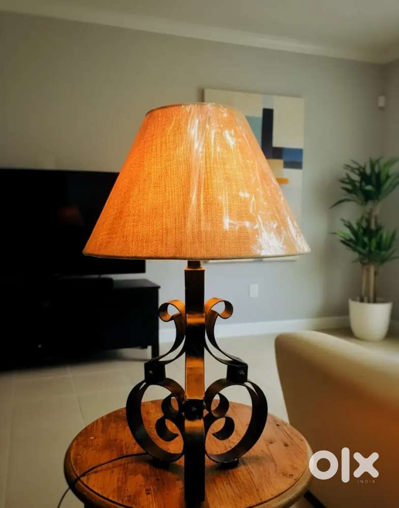 Material: Premium wrought iron + textured fabric shade