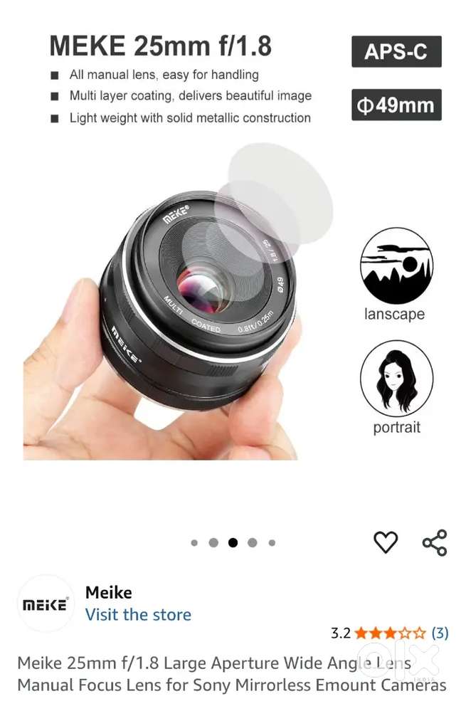 Meike 25mm f/1.8 Sony emount