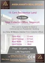 15 Cent Land For Sale near Collector Office, Nagercoil