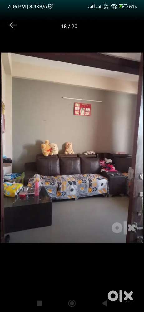 Double bed with metres & L shape sofa with table & double door fridge