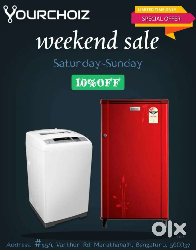 Save 10% on Fridges & Washing Machines with 1 year warranty