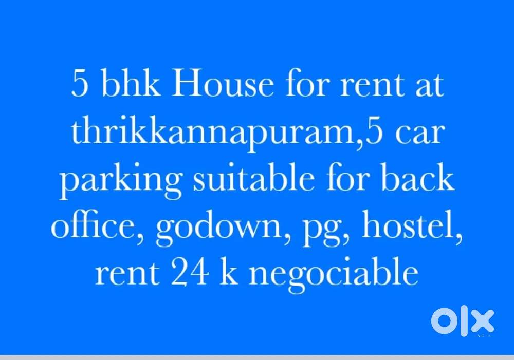 5 bhk house for rent @ thrikkannapuram