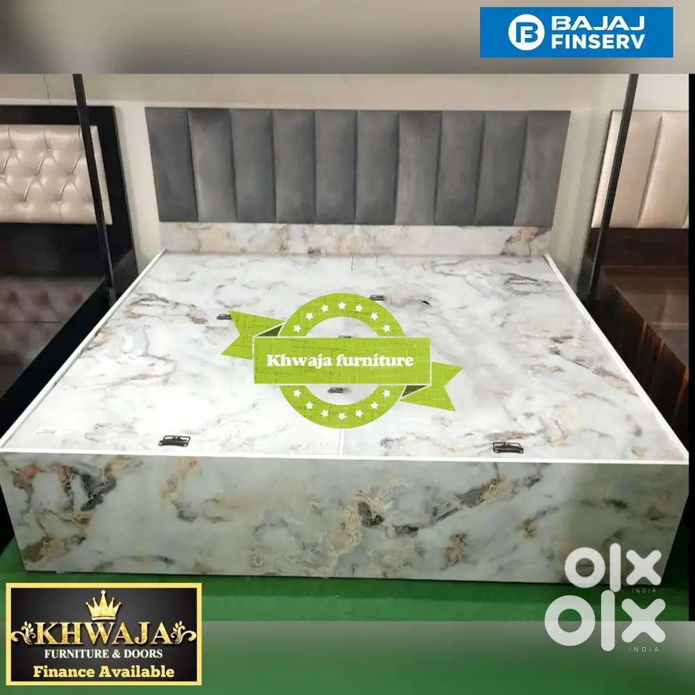 Khwaja furniture.  Brand new king size bed. Bajaj finance available.