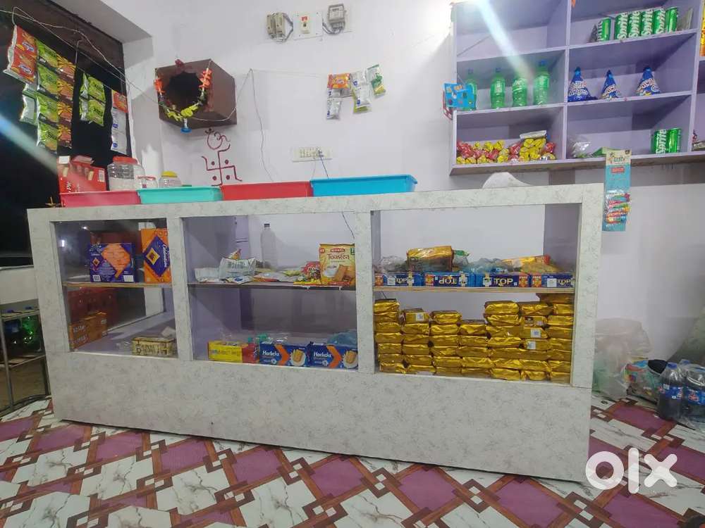 One new shop counter and rack