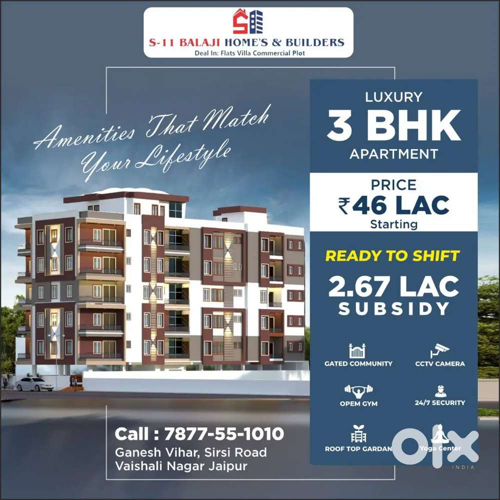 Ultra luxury 3bhk flat jda approved property Main sirsi Road