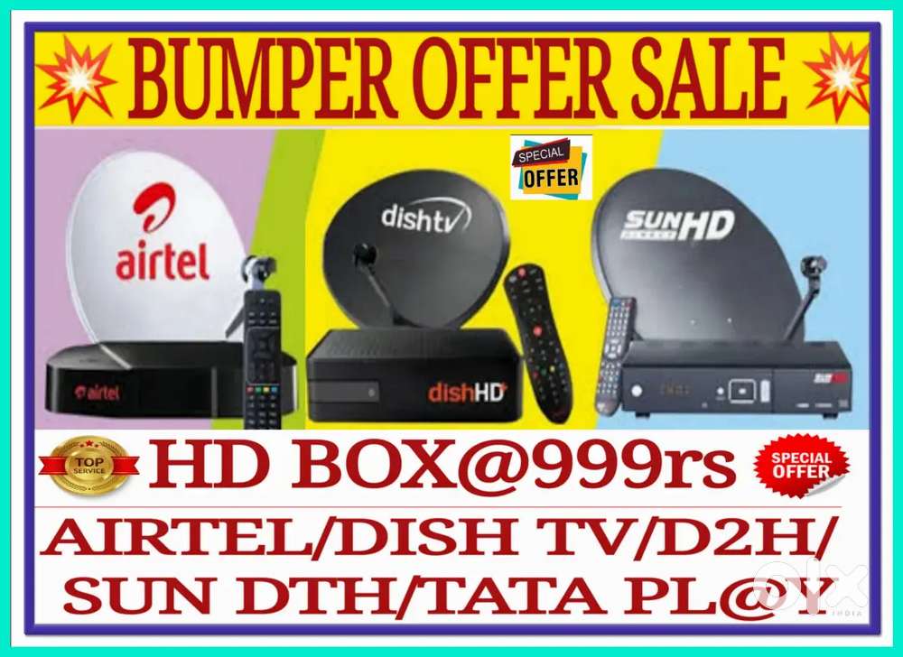 Dth Dhammaka Offer*Tataplay,Airtel,Dish Tv,D2h@Offer Prices.Led Tv/Dth