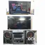 Sony music system speaker, panasonic Tv 43 inch and 28 inch
