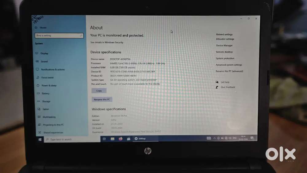 hp 240 g5 leptop