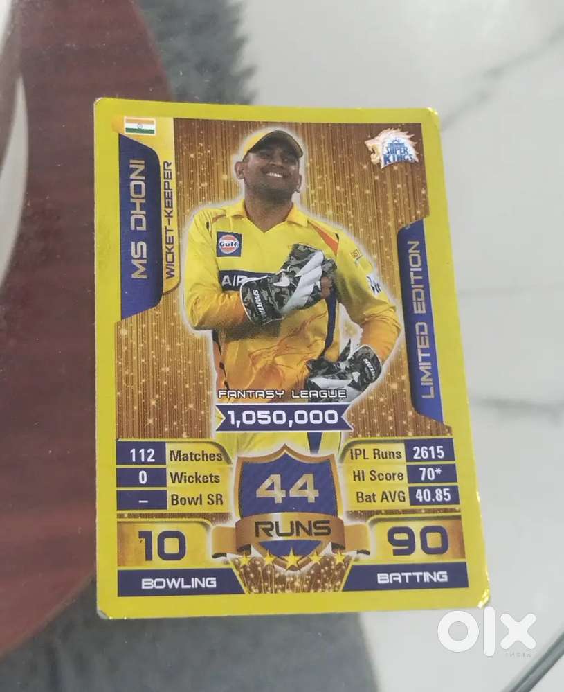 MS Dhoni Limited Edition Topps Match Attax Rare IPL Collectible