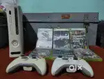 Xbox 360 (2006 Model) – 2 Controllers + 4 Games – Exchange Possible