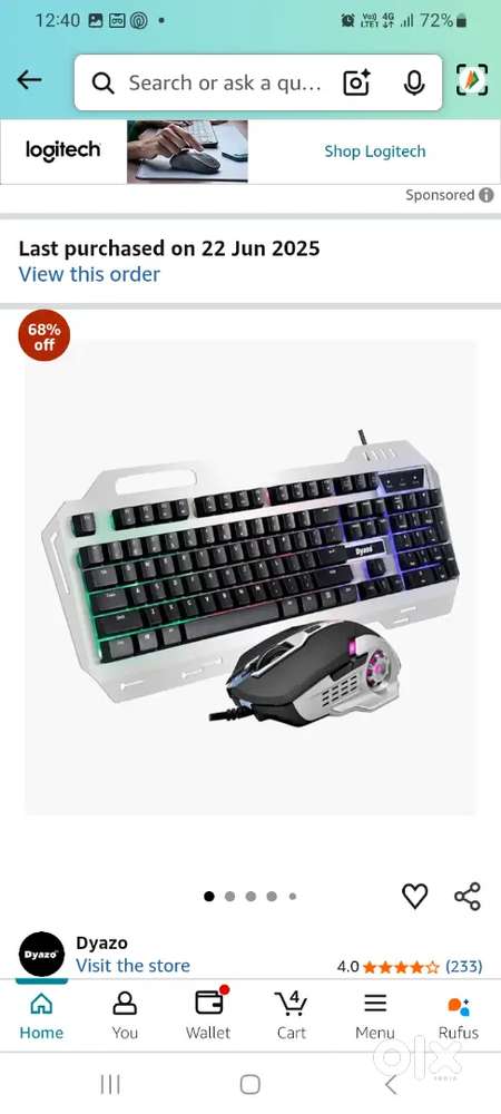 Dyazo Gaming Keyboard and mouse