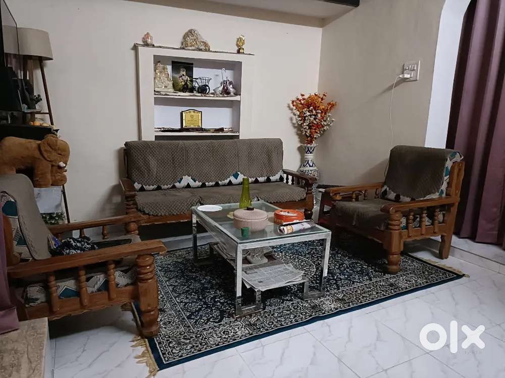 Sofa and Glass Table