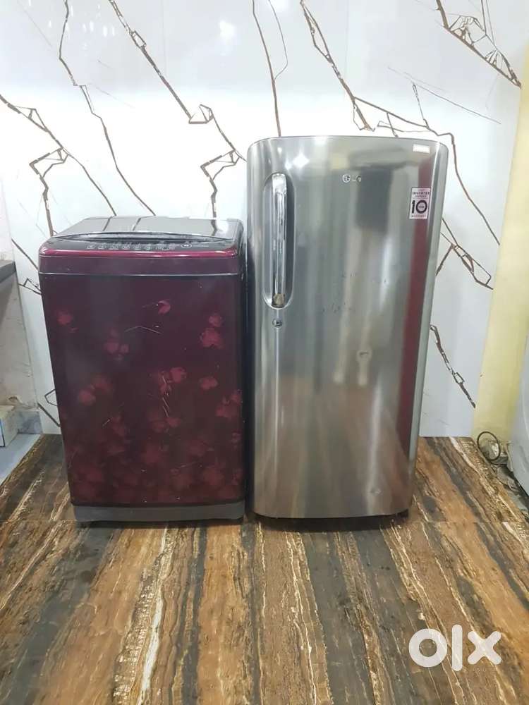 Lg inverter single door refrigerator and lg top load washing machine $