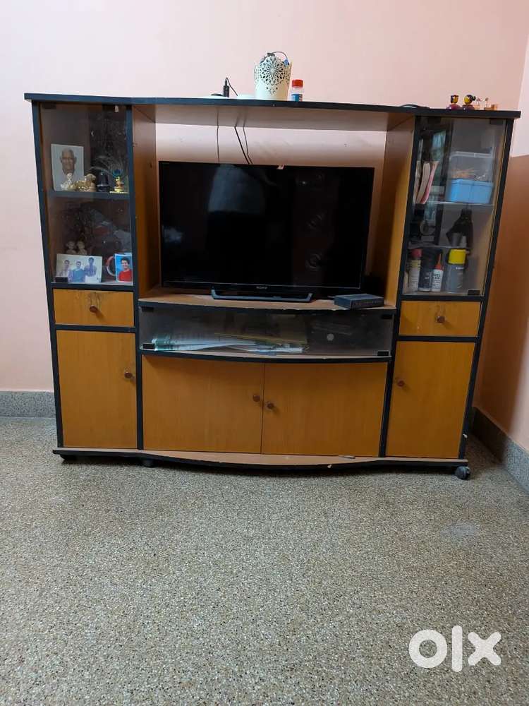 Tv stand with multiple storage spaces