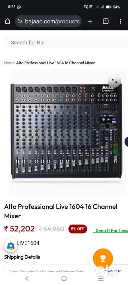 Alto Mixer live 1604 16 channel