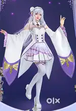 Re:Zero emilia cosplay costume٫high quality (lolita style)