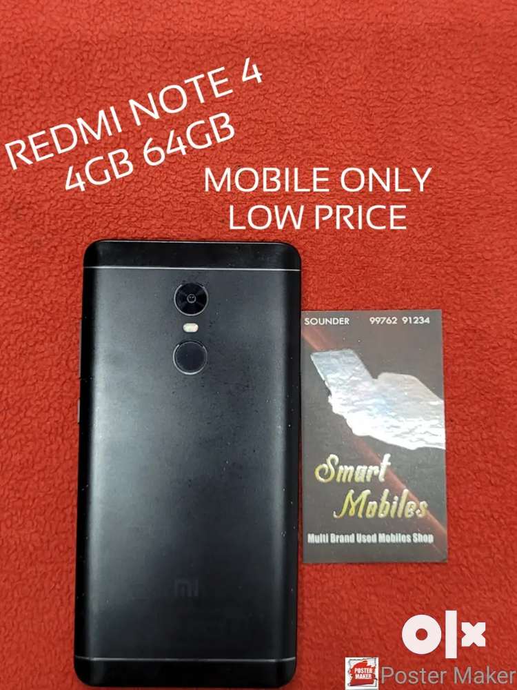 REDMI NOTE 4 4GB 64GB MOBILE ONLY GOOD CONDITION