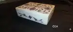 Pietra Dura Marble Inlay Jewellery Box (shiney silver)