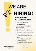 Hiring Alert : Credit Card Sales Executive