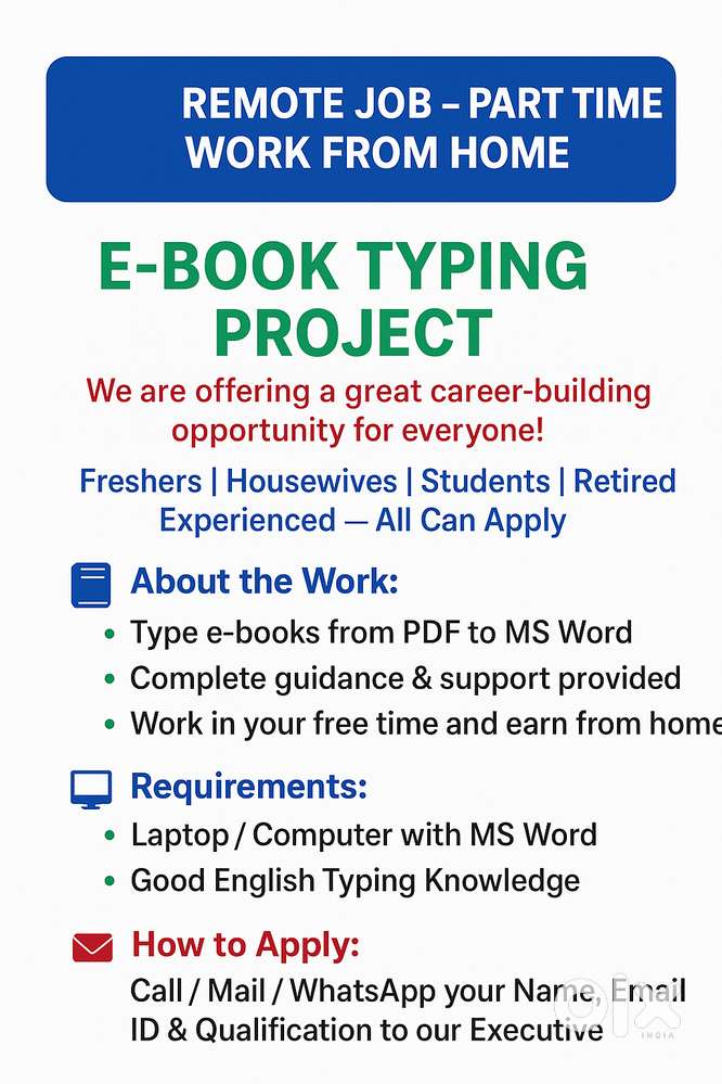 WORK FROM HOME  Simple work - type from PDF to MS Word Use your mobile