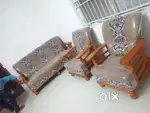 Brand New Assam teak wood 3+1+1 wooden sofa