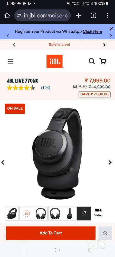 Head Phone JBL live 770 NC