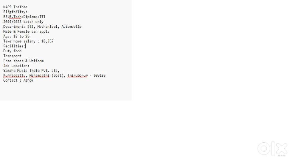 Job opportunity for freshers-Salary 18,857