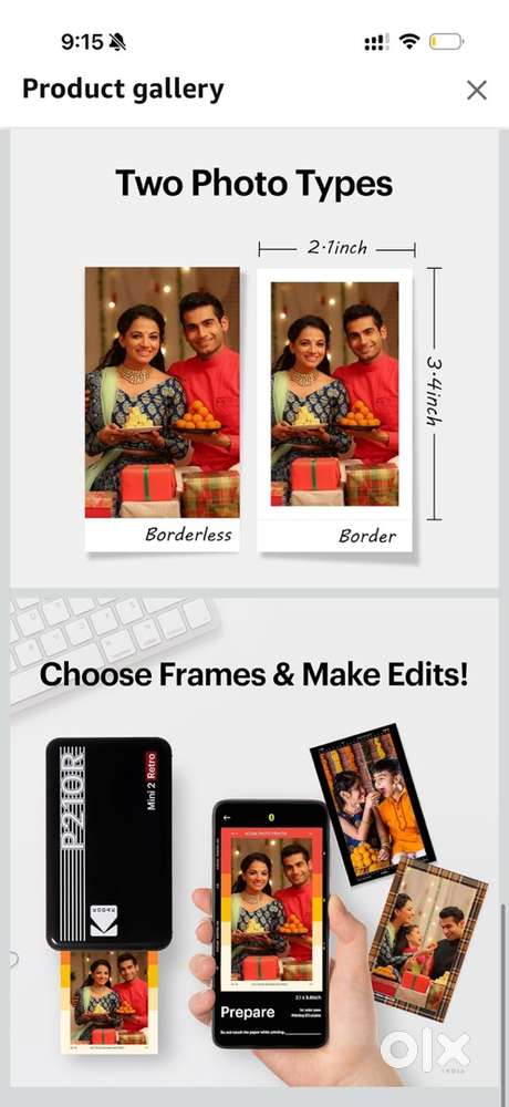 KODAK Mini 2 Retro 4PASS Portable Photo Printer (2.1x3.4 inches)