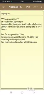 Golden opportunity to housewife and students