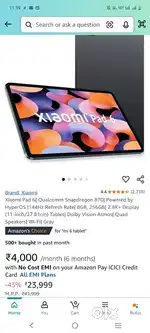 MI Tab 6 Top Model 8/256GB Version, Only Unboxed, Not Used