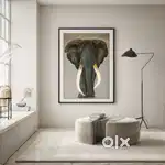Orginal hand drawing Charcoal with gold leaf painting