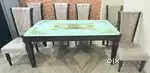 Luxury 6-Seater Dining Table Set  Glass Top  Velvet Chairs  Sale