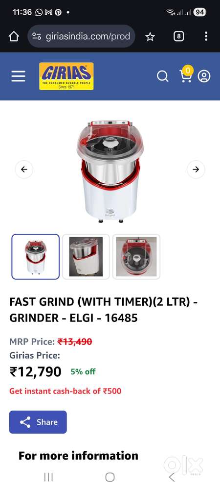 Elgi Ultra Fastgrind wet grinder