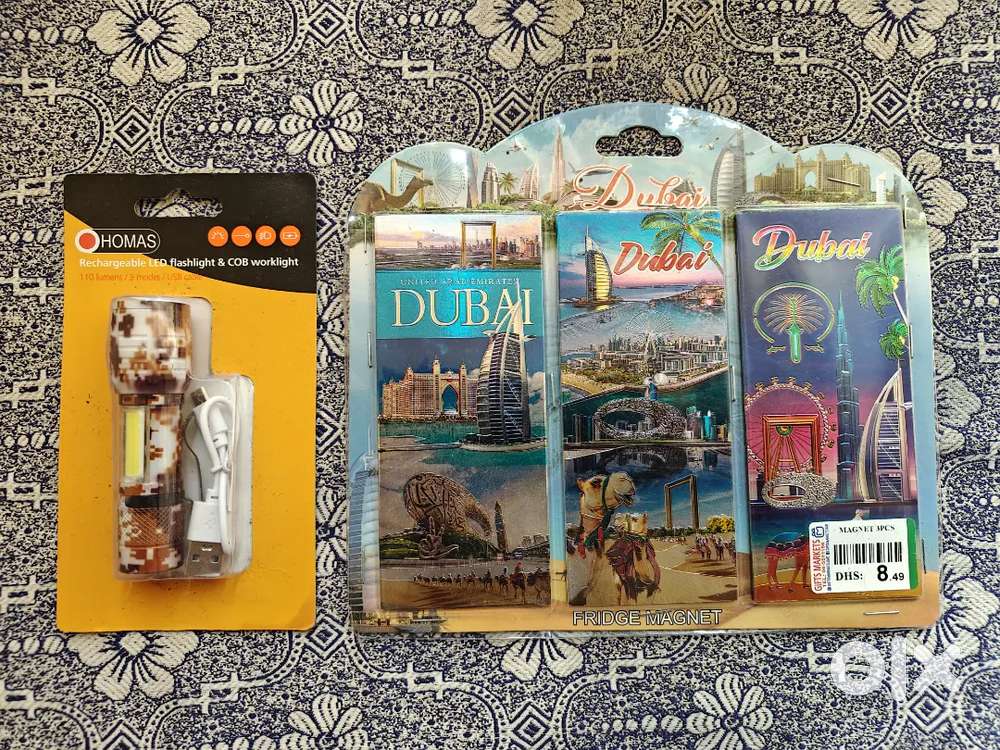 Fridge magnets and LED rechargeable torch, imported