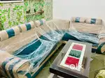 L shape sofa with center table