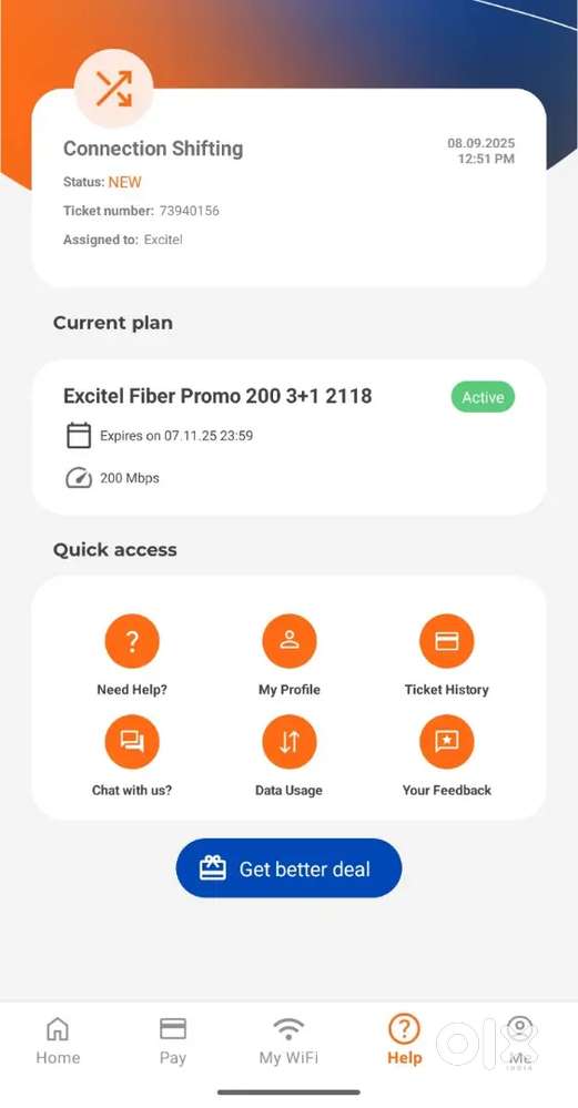 200 MBPS WiFi with recharge till 7th November only at 1500