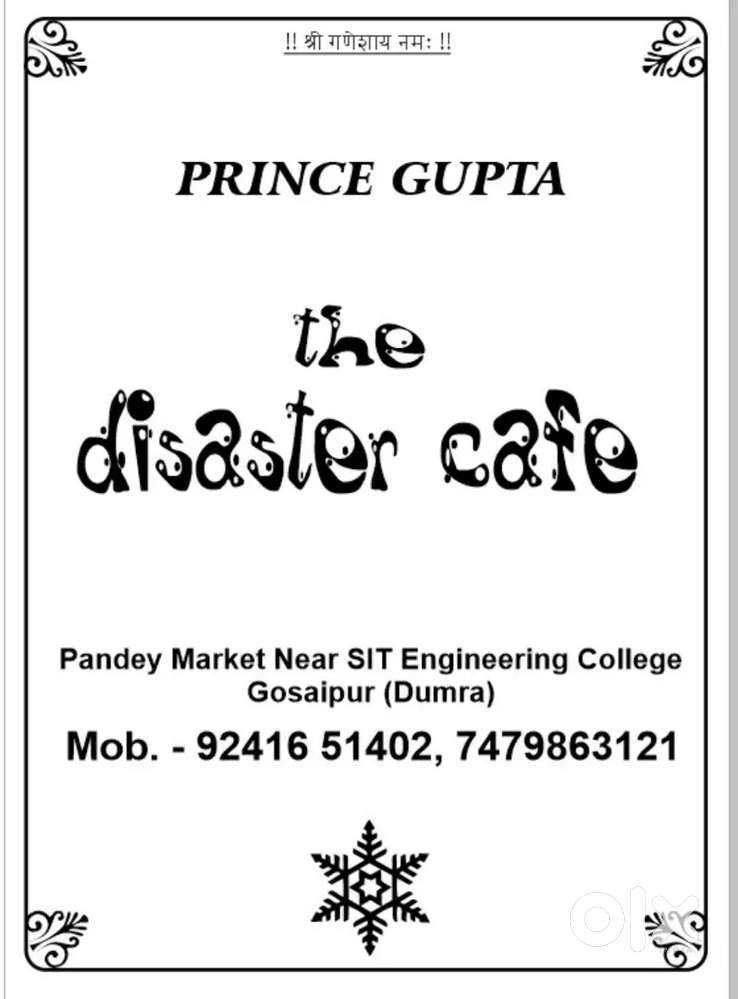 Requirement cook for rolls and chinese.