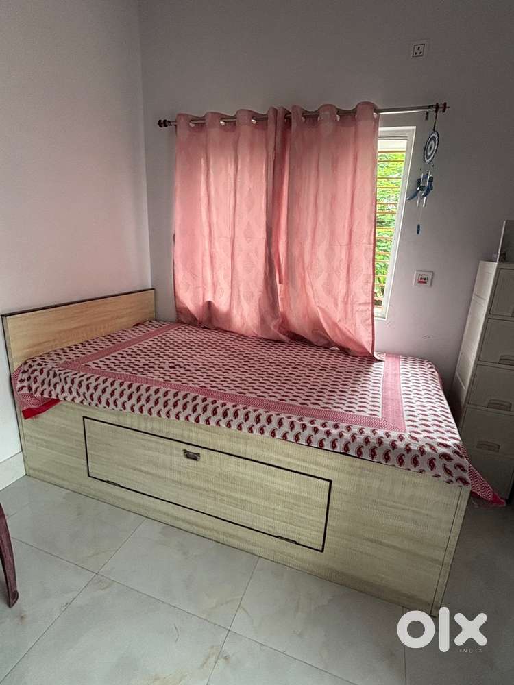 Bed with storage and mattress