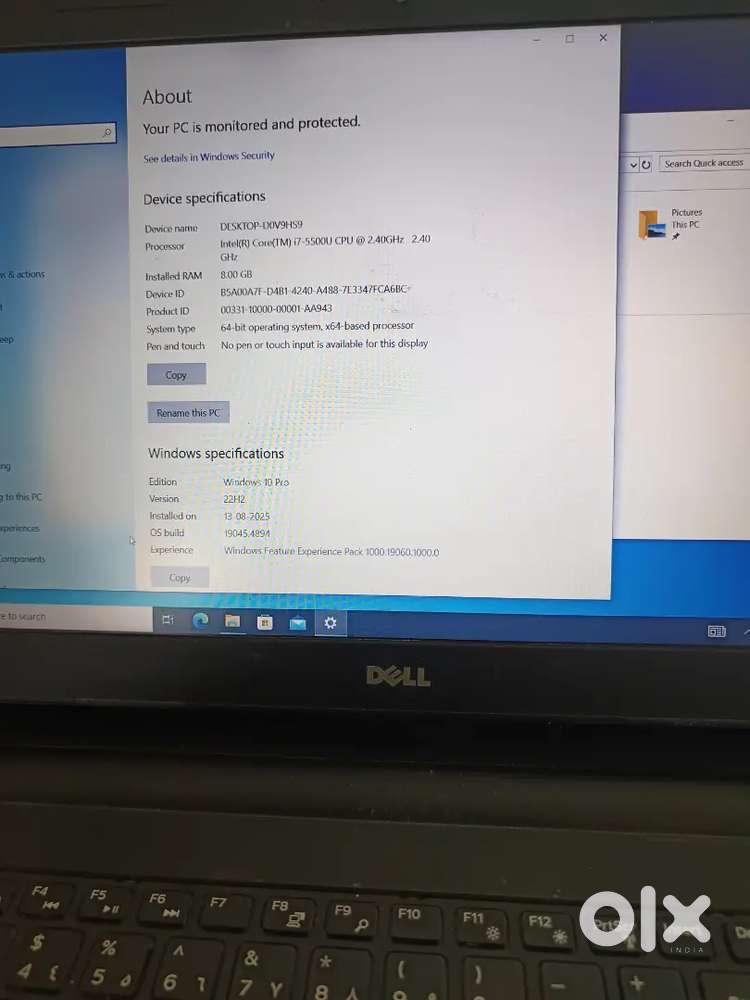Dell i7 5th Gen Display 15inch Excellent condition well maintained