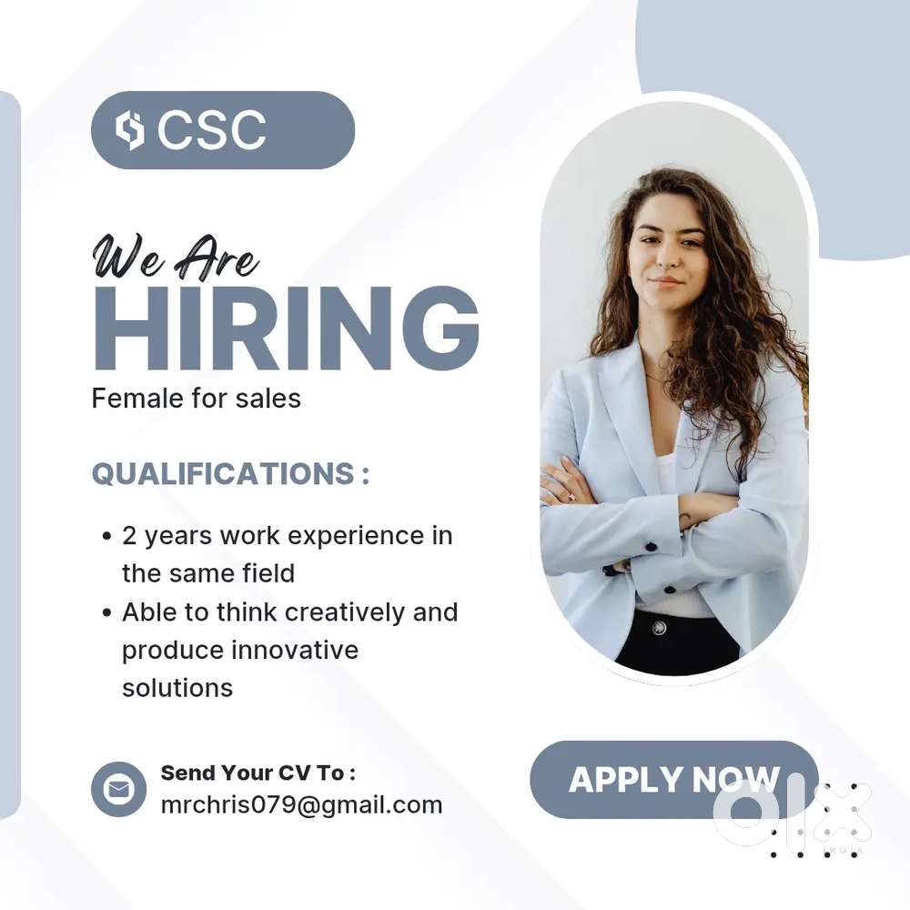 Need a female Candidate for CSC Center