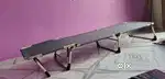 Metal Single Bed (Finish Color - Grey, (Mattress Included)