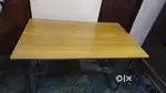 Pure wooden table with heavy quality iron stand